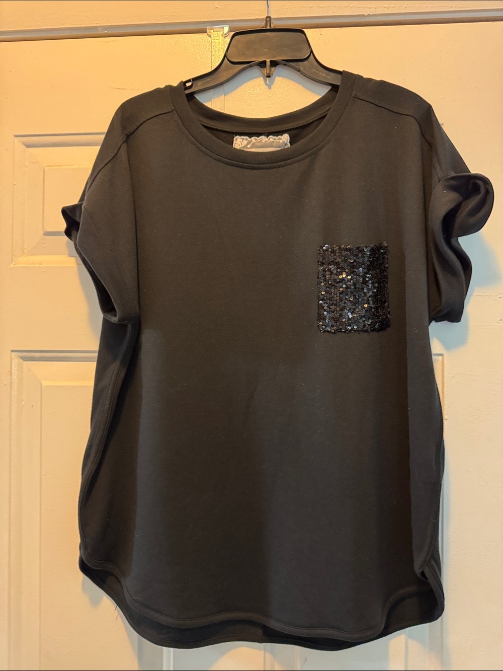 Ladies Black Sparkle Top